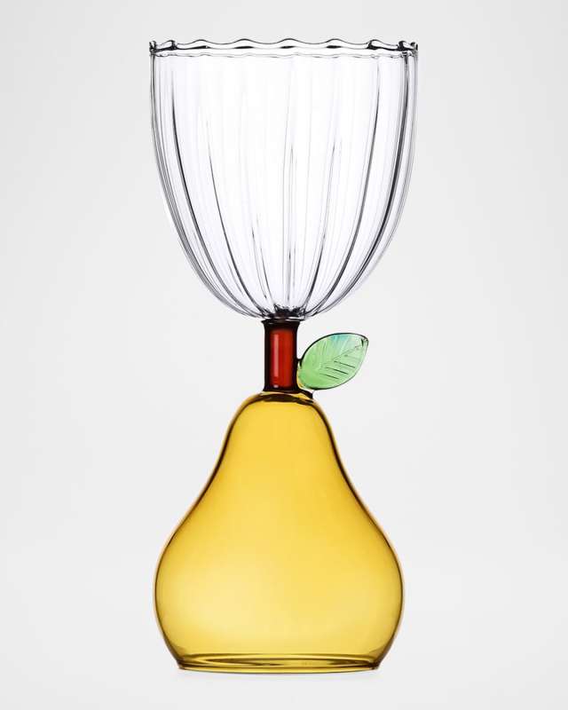 Fruits & Flowers Stemmed Pear Glass, 10.1 oz